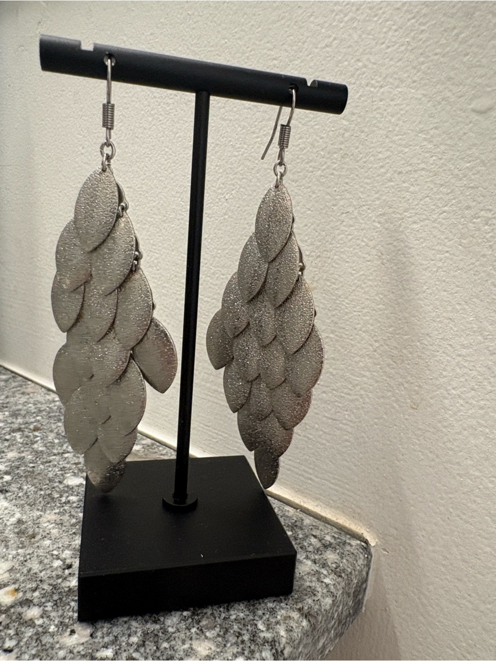 Silver Leaf Dangle Earrings